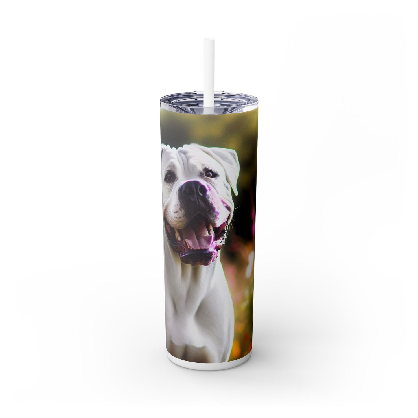 Vaso Dogo Argentino con pajita, 20 oz