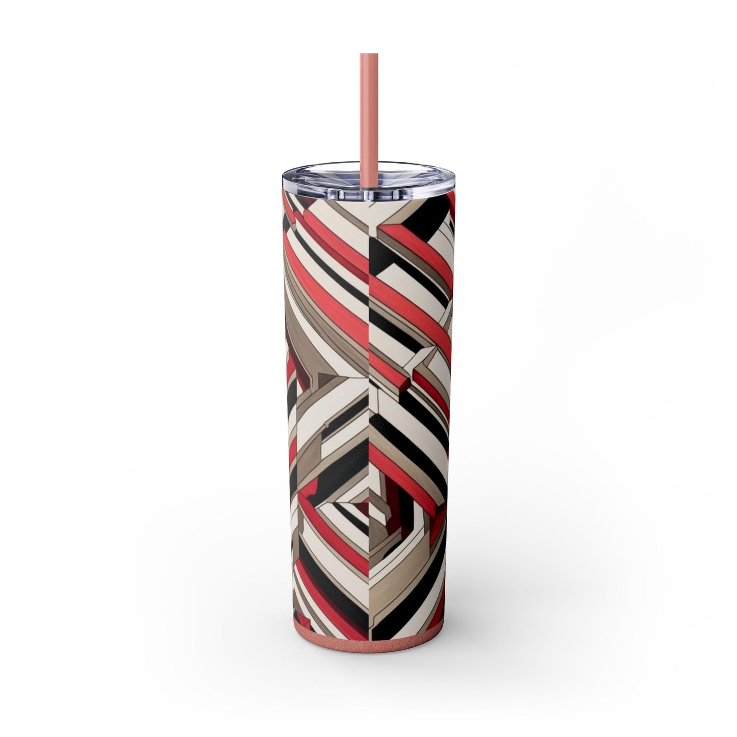Optical Illusion Skinny Tumbler with Straw, 20oz