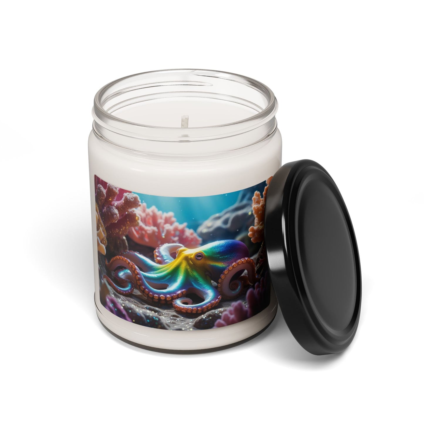 Octopus in Coral- Scented Soy Candle, 9oz