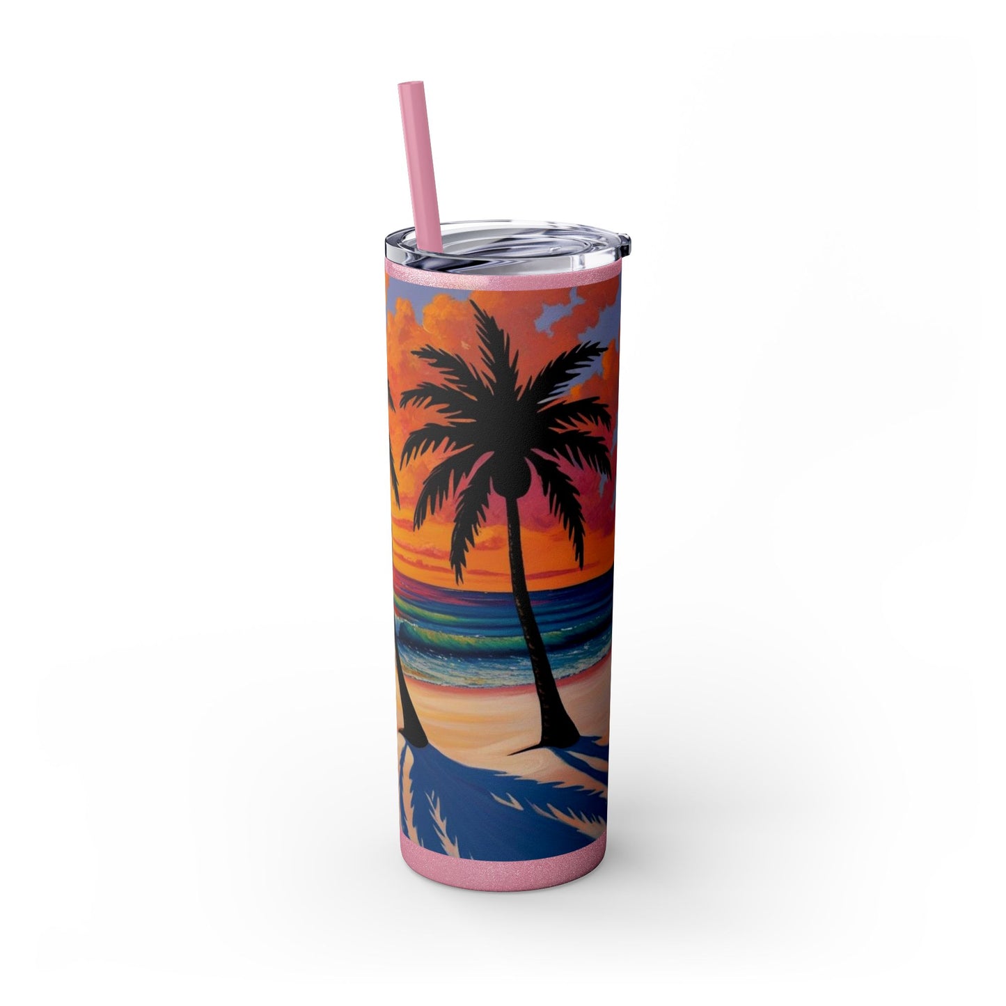 Brilliant Sunrise Skinny Tumbler with Straw, 20oz