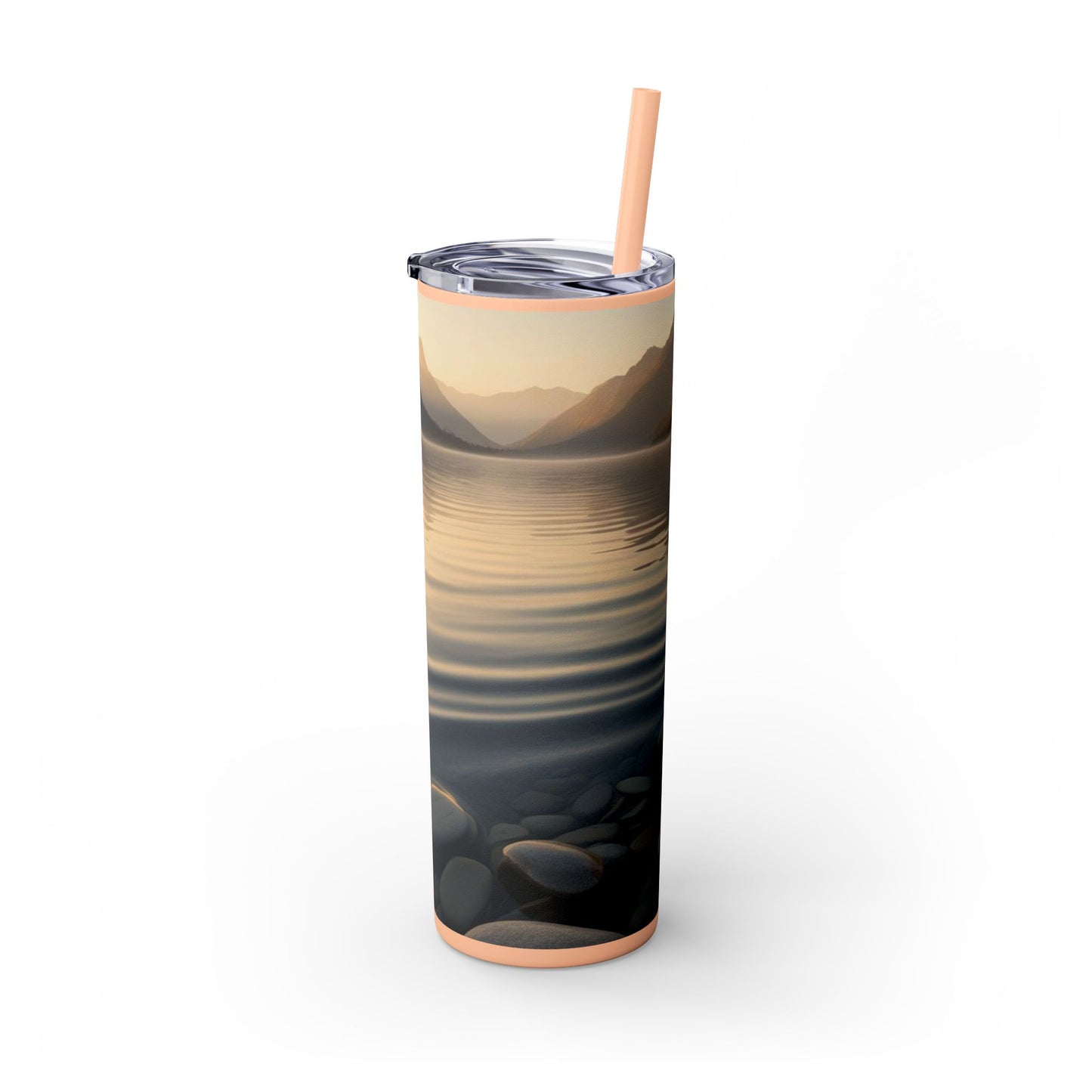 Ripple in a Mountain Lake Skinny Tumbler with Straw, 20oz