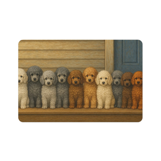 Pet Food Mat (12x18) - Poodle puppies