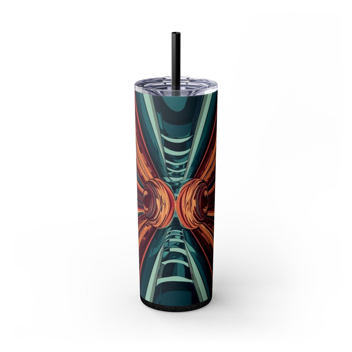 Optical Illusion Skinny Tumbler with Straw, 20oz