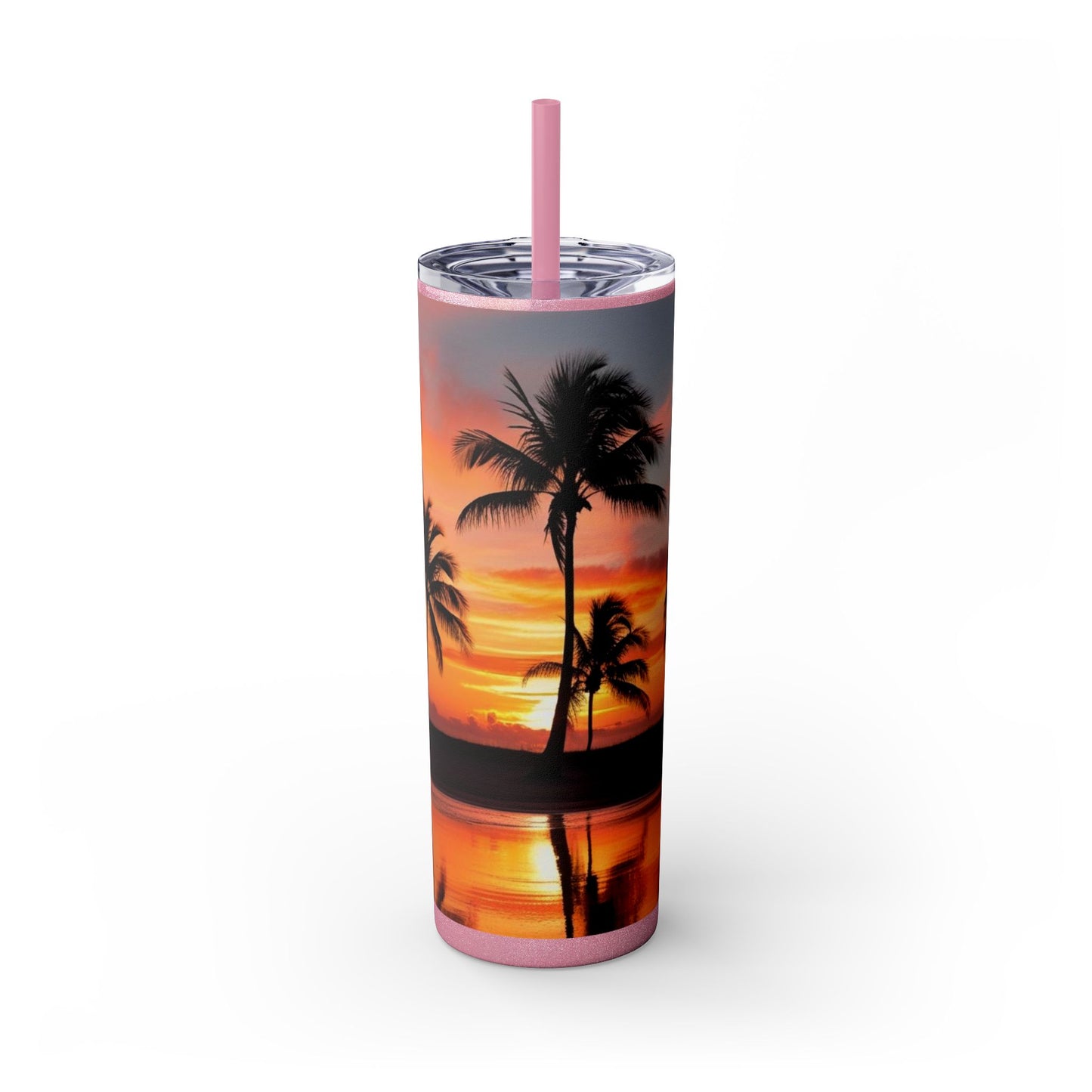 Brilliant Sunrise Skinny Tumbler with Straw, 20oz