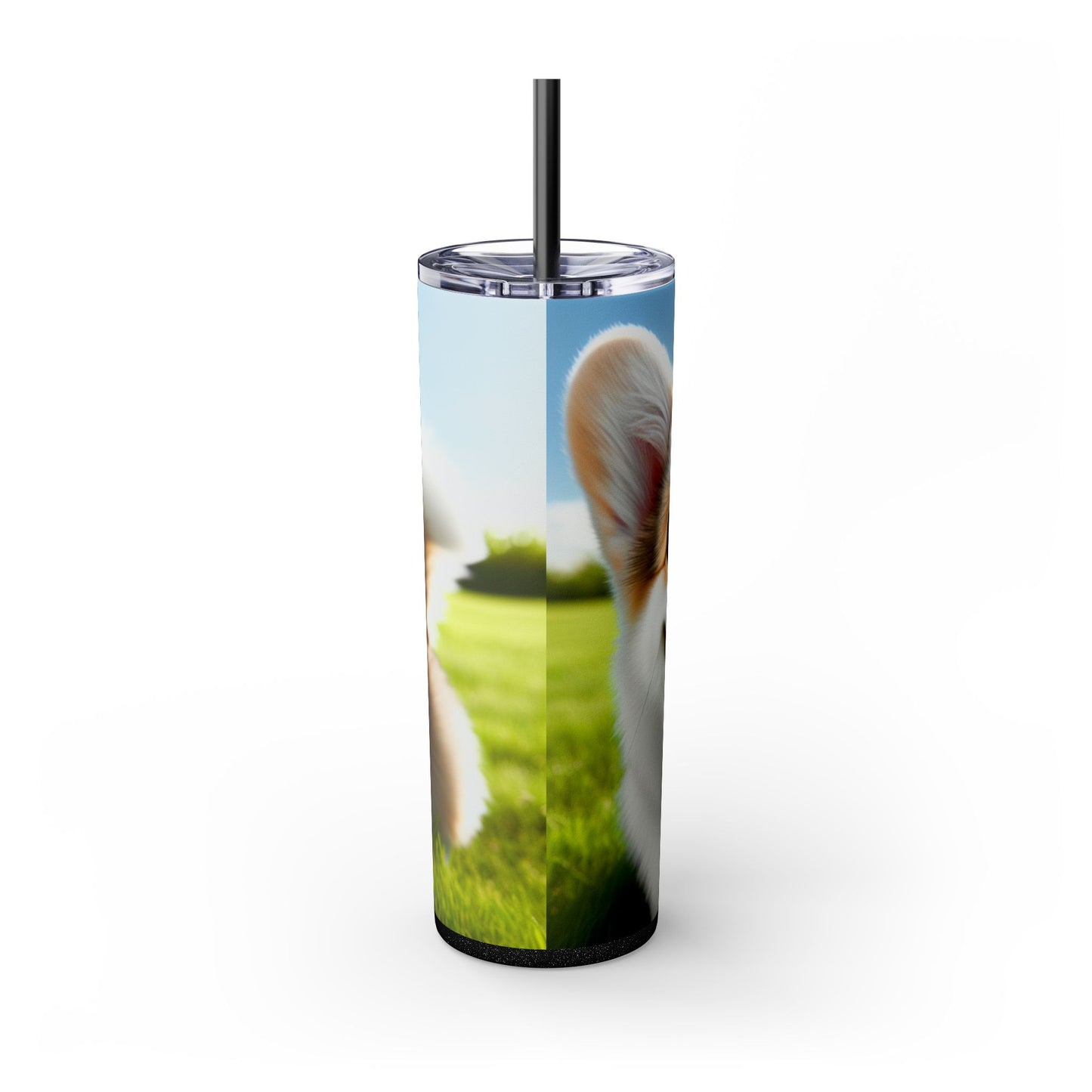 Welsh Corgi Cardigan Skinny Tumbler with Straw, 20oz