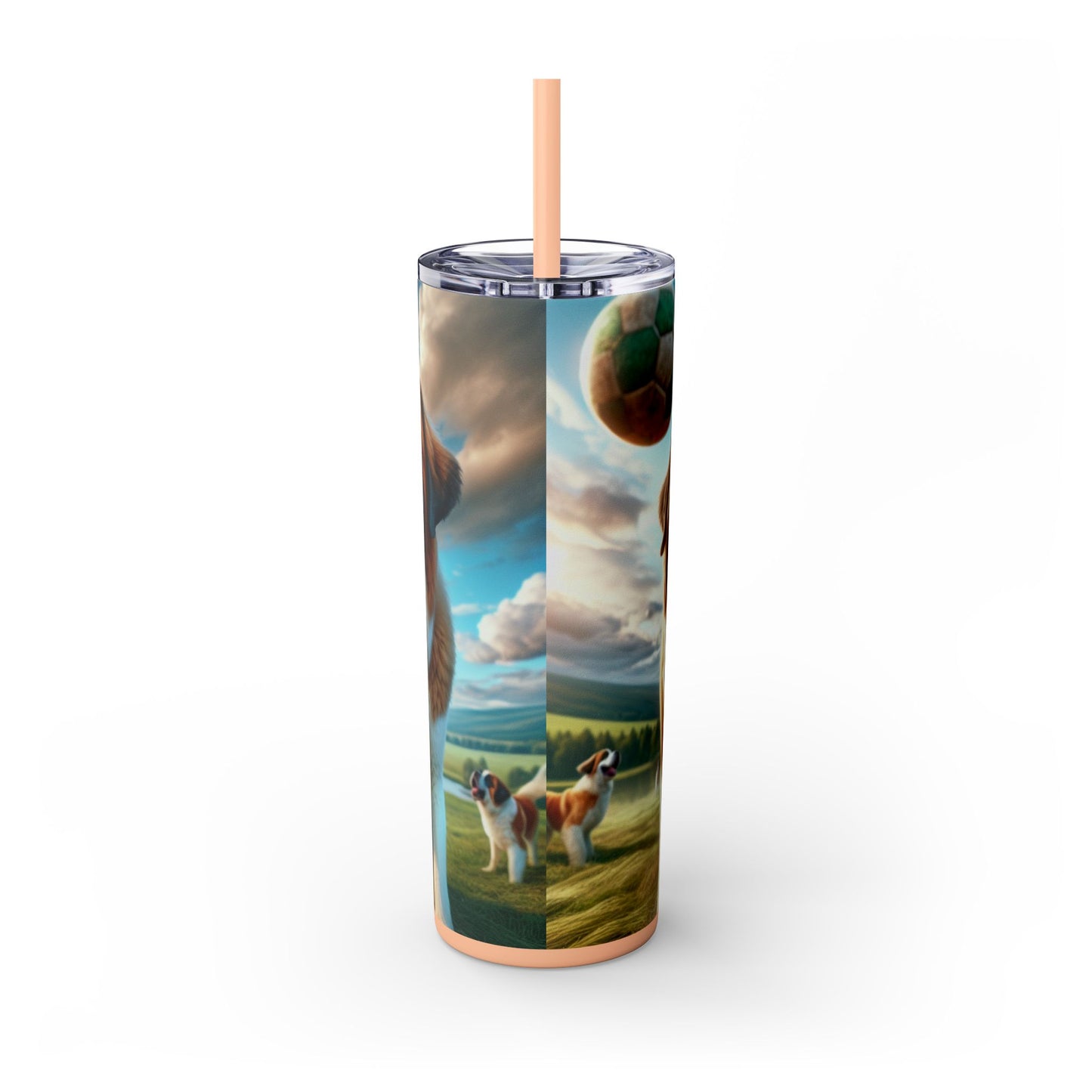 Saint Bernard Skinny Tumbler with Straw, 20oz