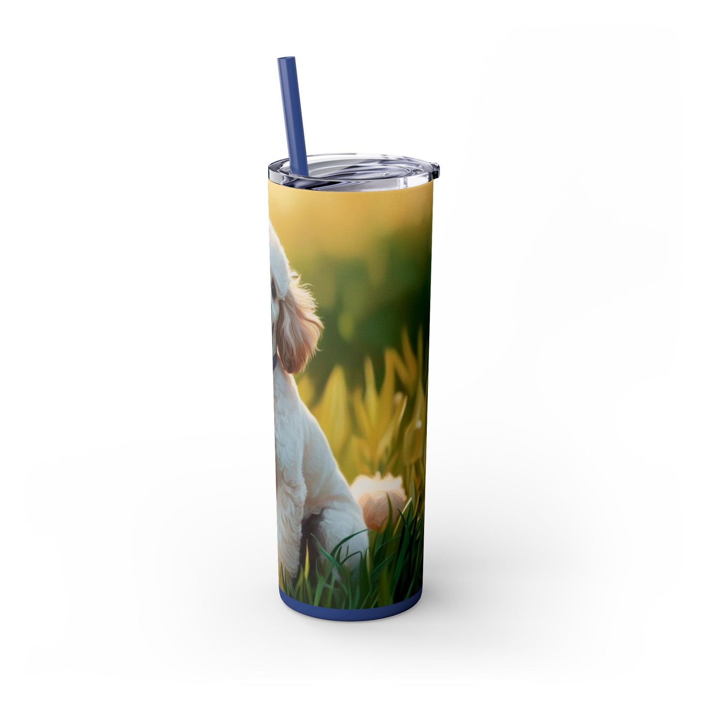 Miniature Poodle Skinny Tumbler with Straw, 20oz