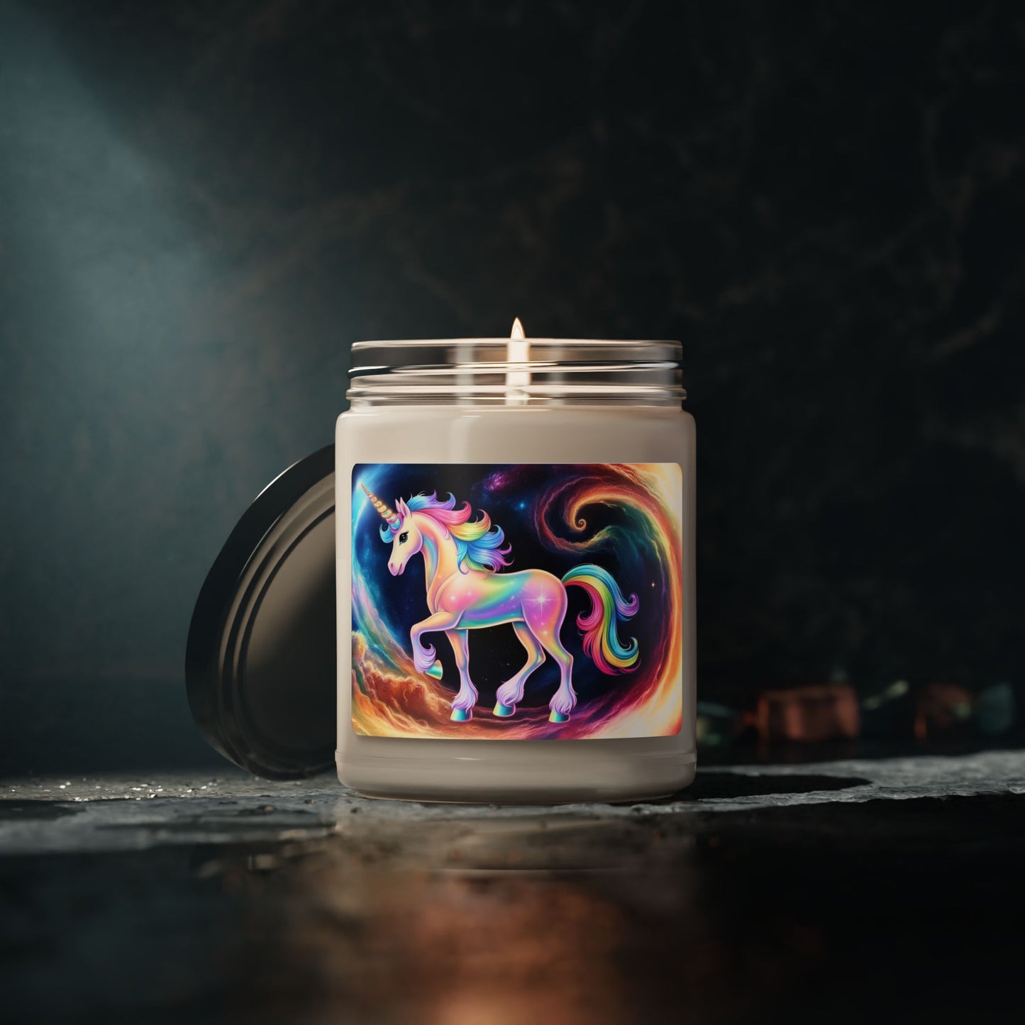 Glittery Psychedelic Unicorn- Scented Soy Candle, 9oz