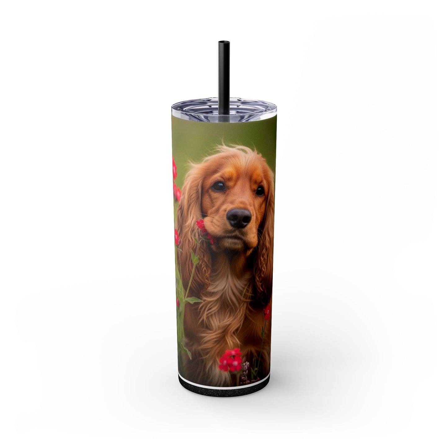 Vaso delgado con pajita de Cocker Spaniel, 20 oz
