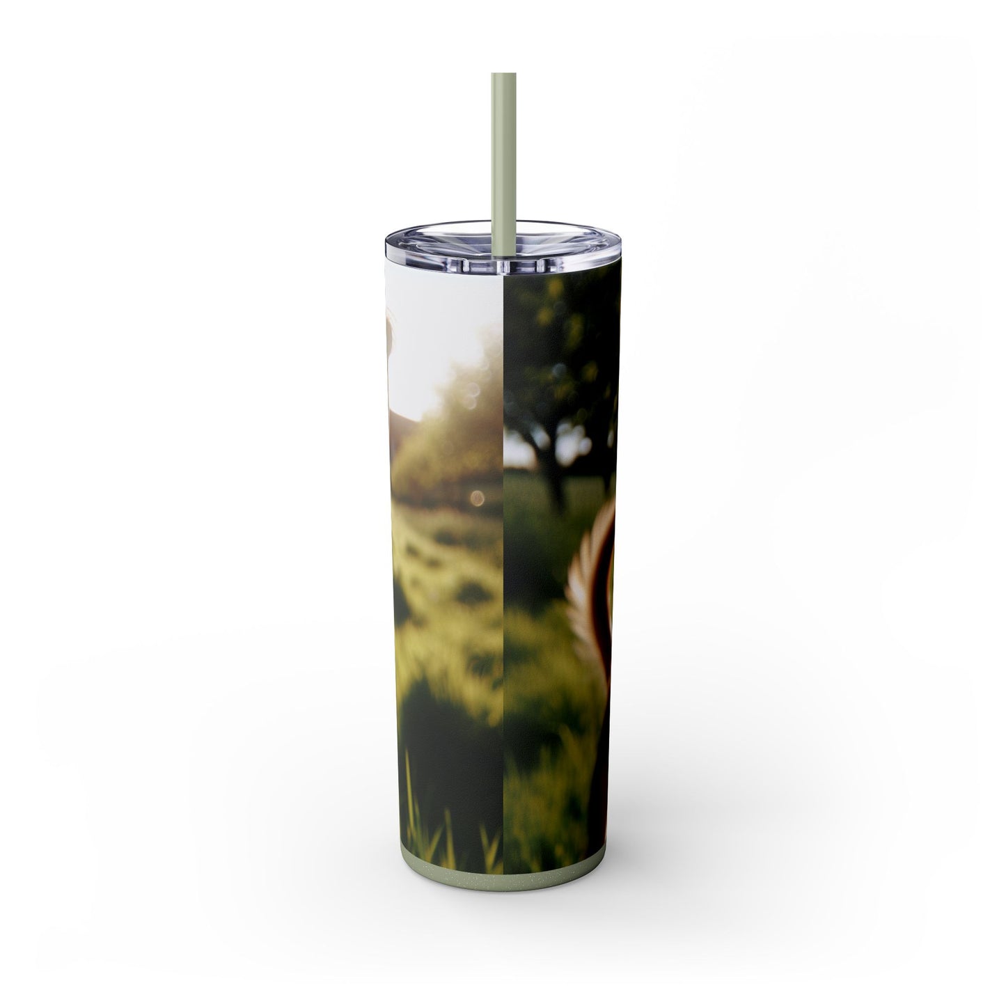 Portuguese Podengo Skinny Tumbler with Straw, 20oz
