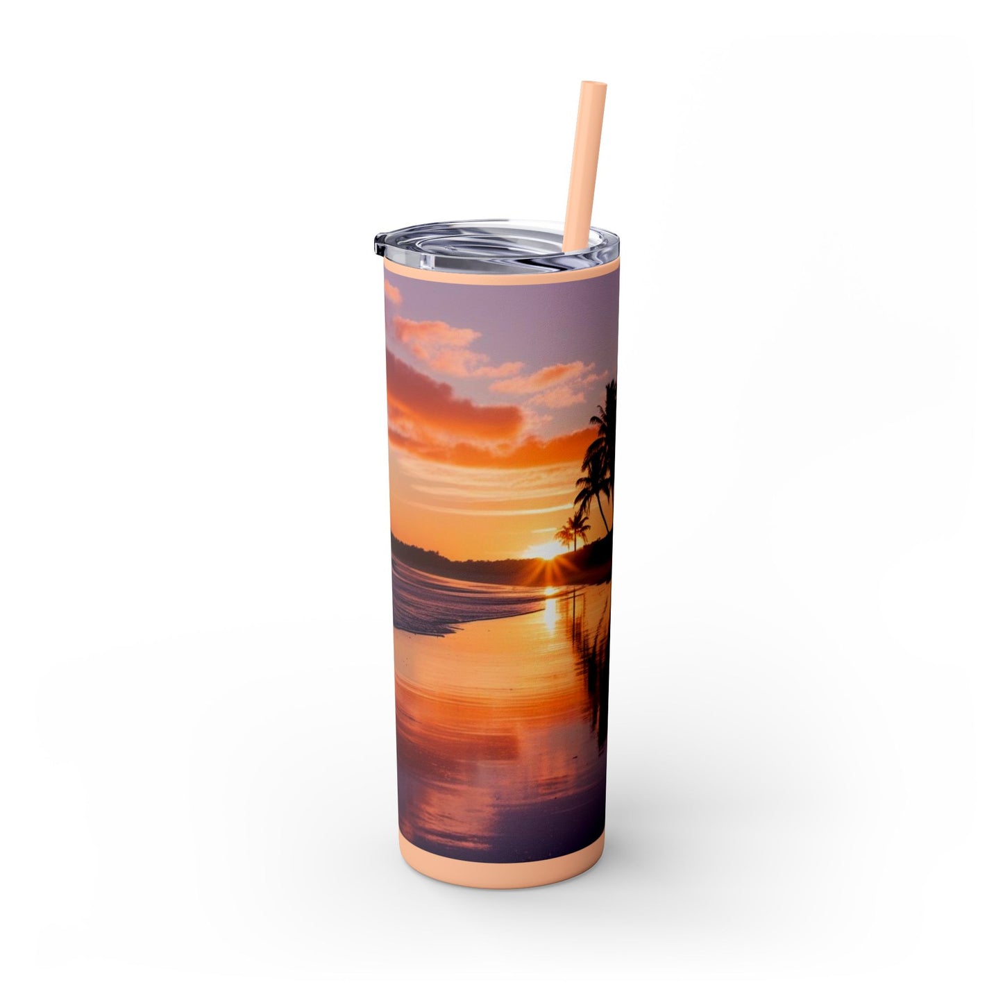 Brilliant Sunrise Skinny Tumbler with Straw, 20oz