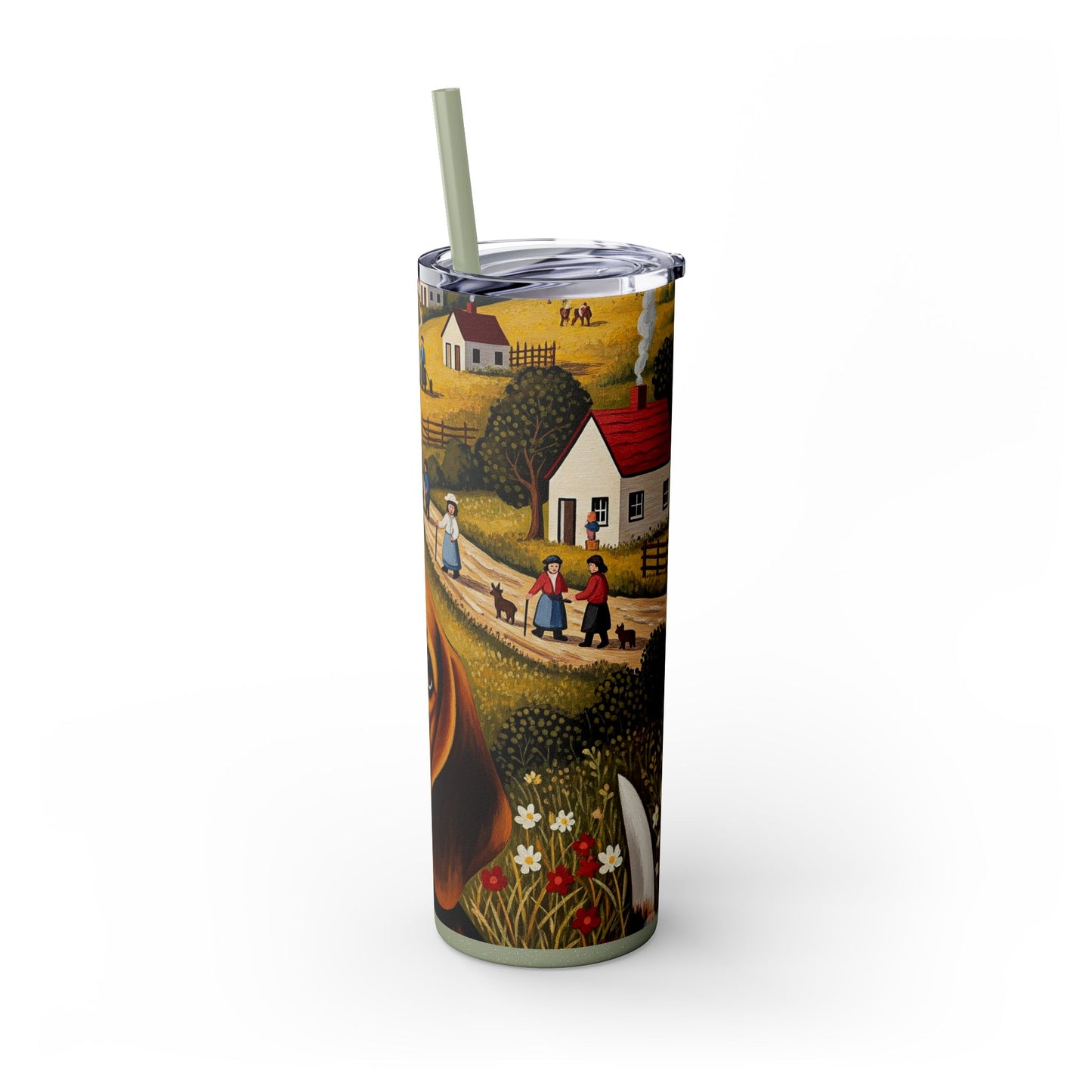 Beagle Skinny Tumbler with Straw, 20oz