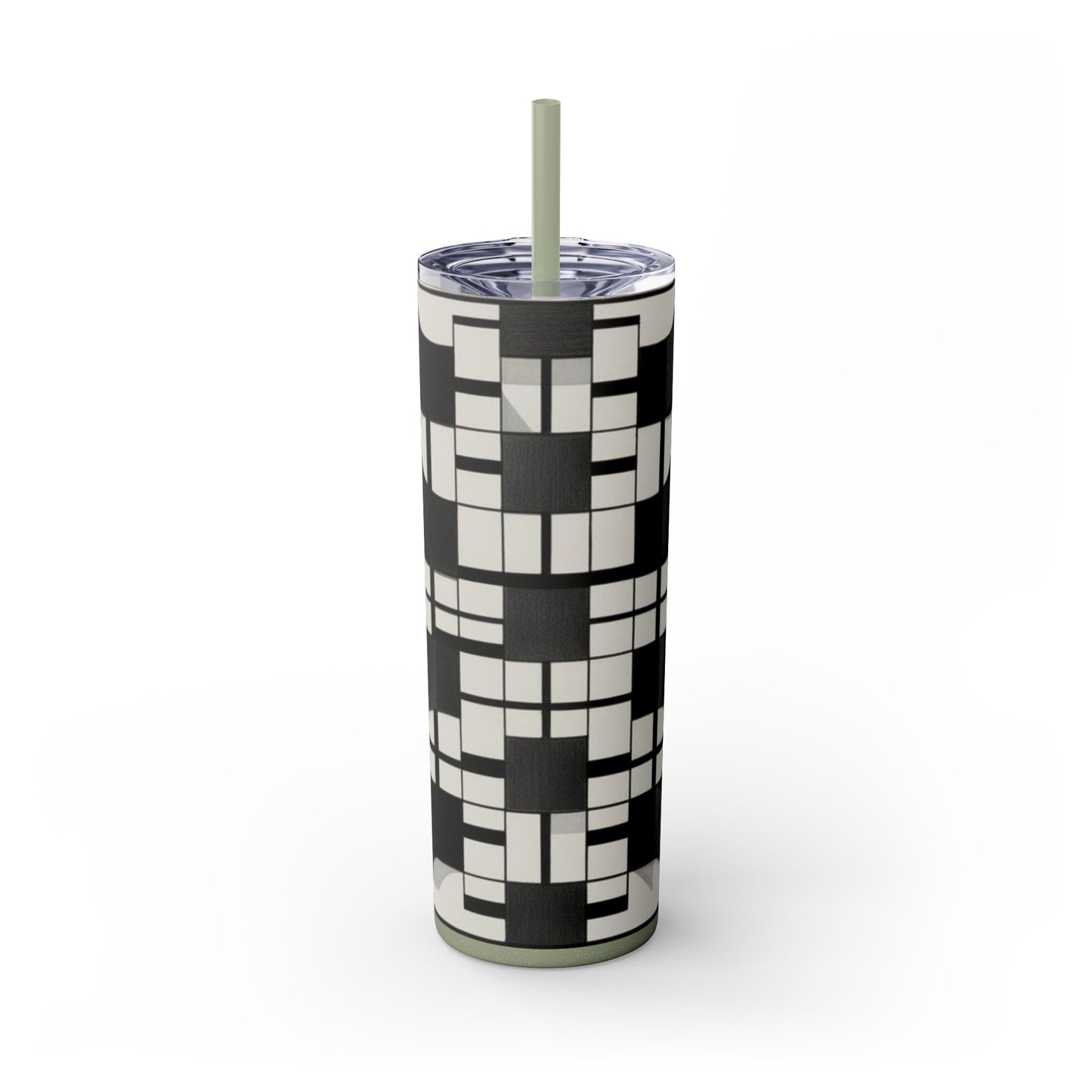 Optical Illusion Skinny Tumbler with Straw, 20oz