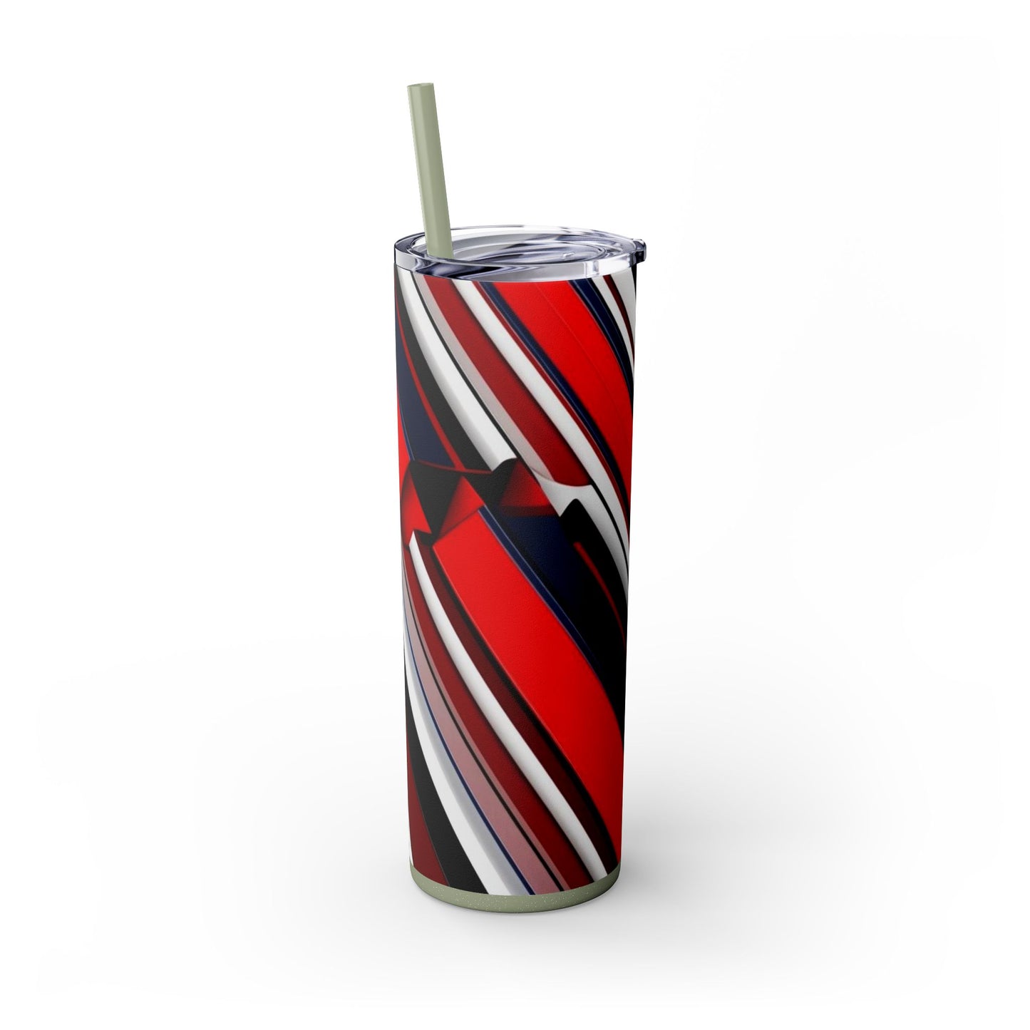 Optical Illusion Skinny Tumbler with Straw, 20oz