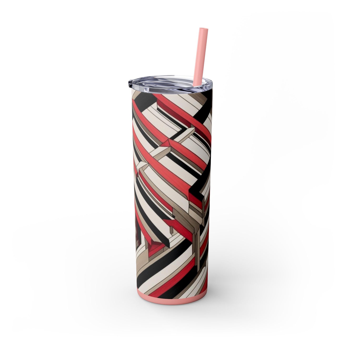Optical Illusion Skinny Tumbler with Straw, 20oz