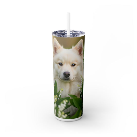 Finnish Lapphund Skinny Tumbler with Straw, 20oz