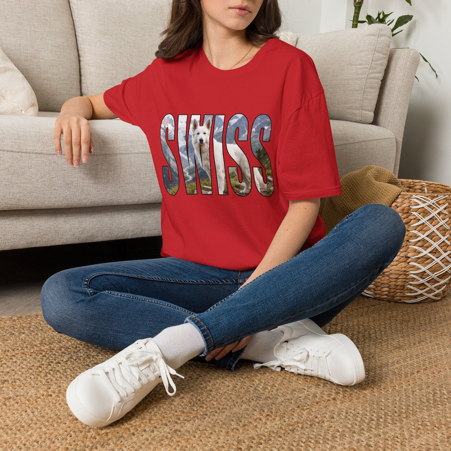 White Swiss Mountain Dog Tee Shirt