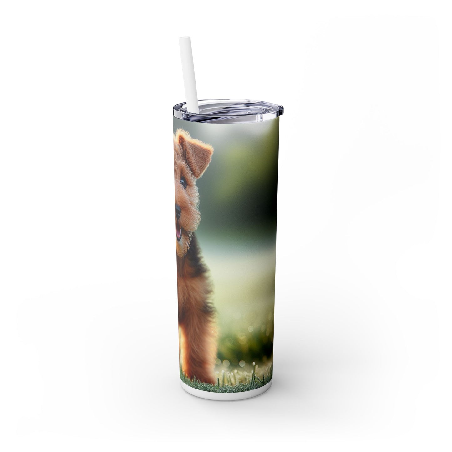 Welsh Terrier Skinny Tumbler with Straw, 20oz