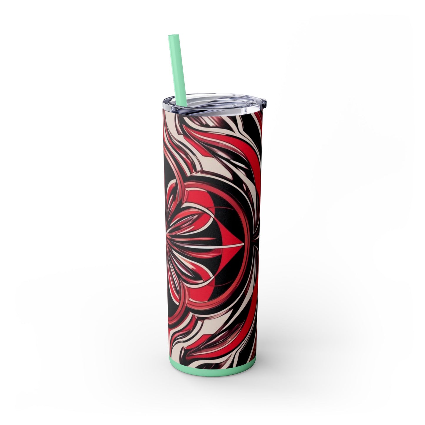 Optical Illusion Skinny Tumbler with Straw, 20oz