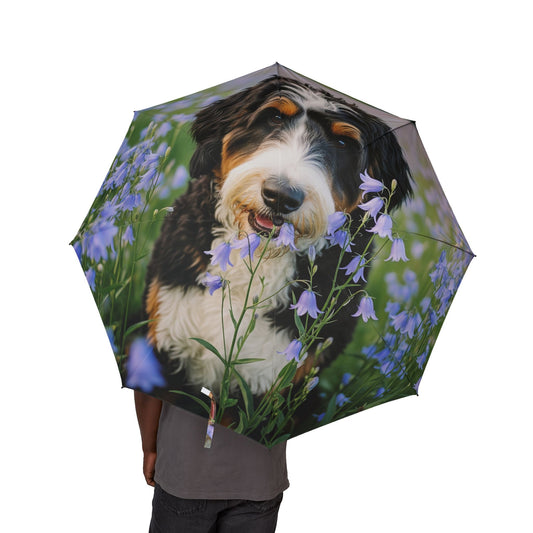 Bernedoodle Semi-Automatic Foldable Umbrella