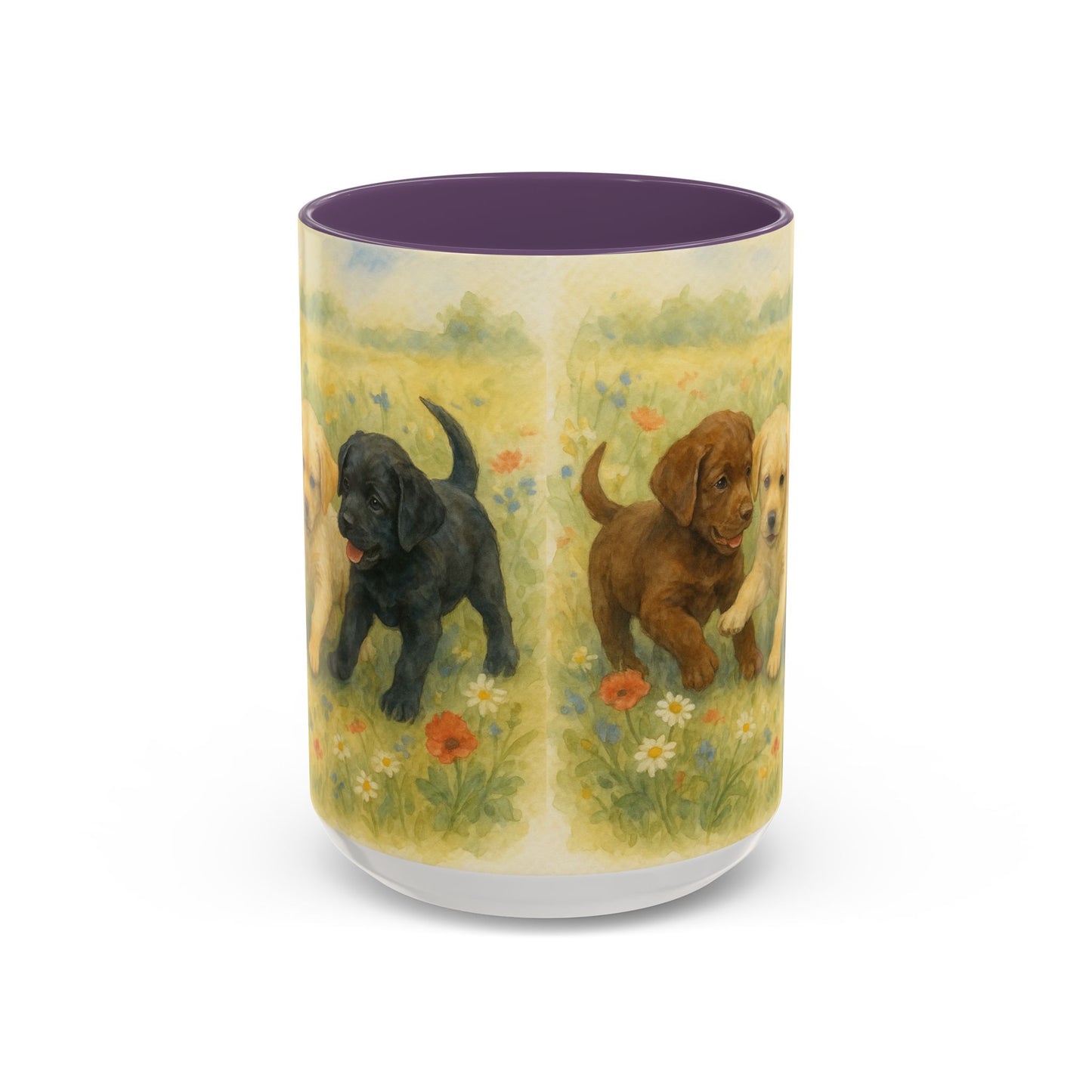 Labrador Retriever puppies Accent Mug – Ceramic Coffee Cup