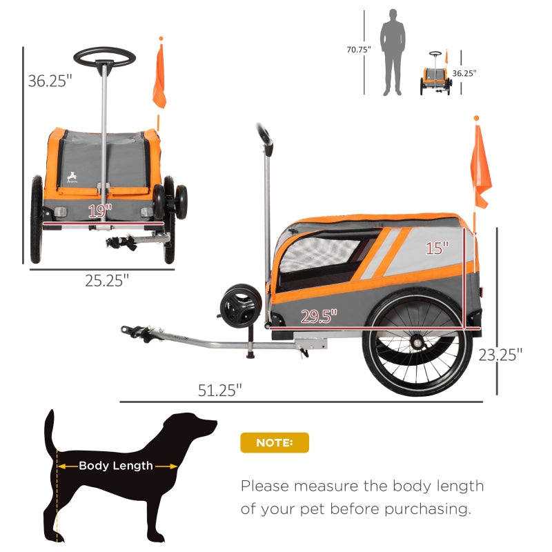 Remolque de bicicleta para mascotas, cochecito de viaje 2 en 1 