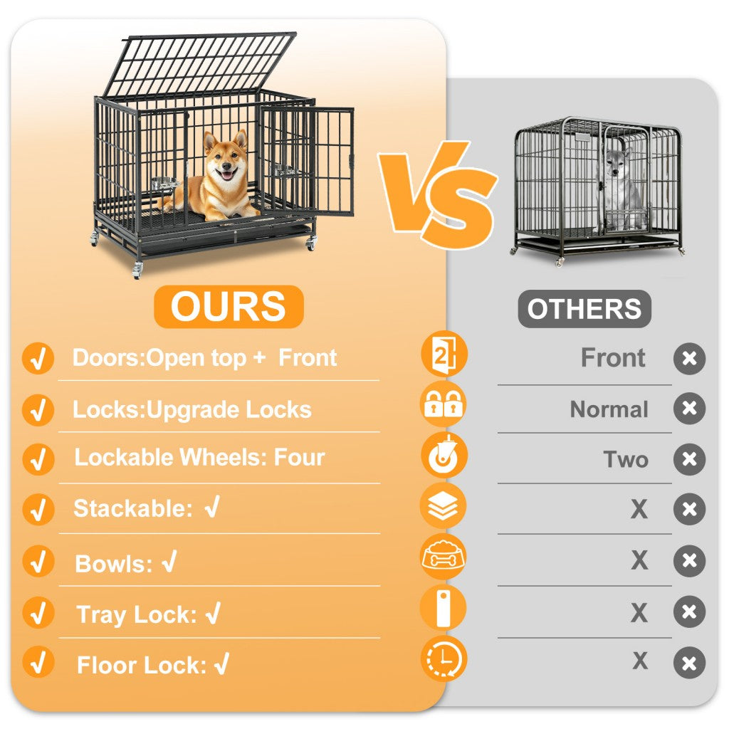 Cage de transport empilable robuste pour chien 37" 371D03 