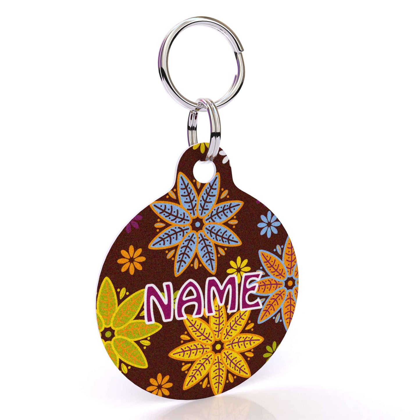Médaille d'identification pour chien HD Fleurs d'automne
