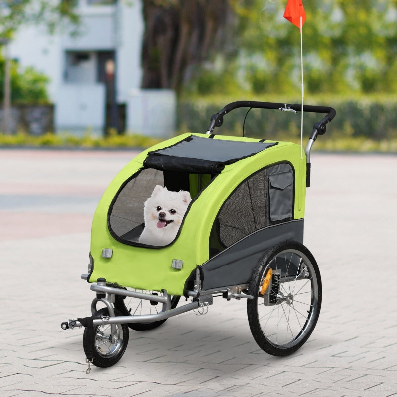 Remolque de bicicleta para perros con suspensión