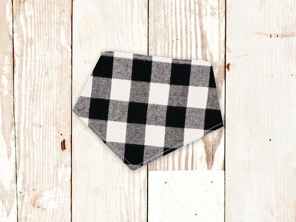 Bandana para perro "FRANELA a cuadros de búfalo negro"