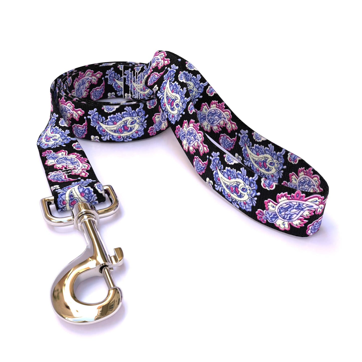 Laisse pour chien noire bohème à motif cachemire