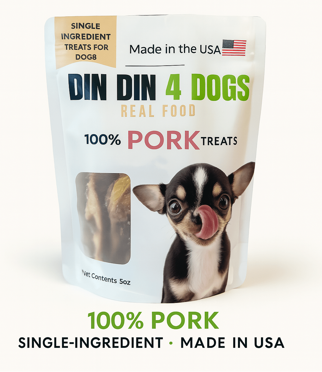 Premios para perros 100 % de cerdo, bolsa de 5 onzas, un solo ingrediente, alto contenido de proteínas