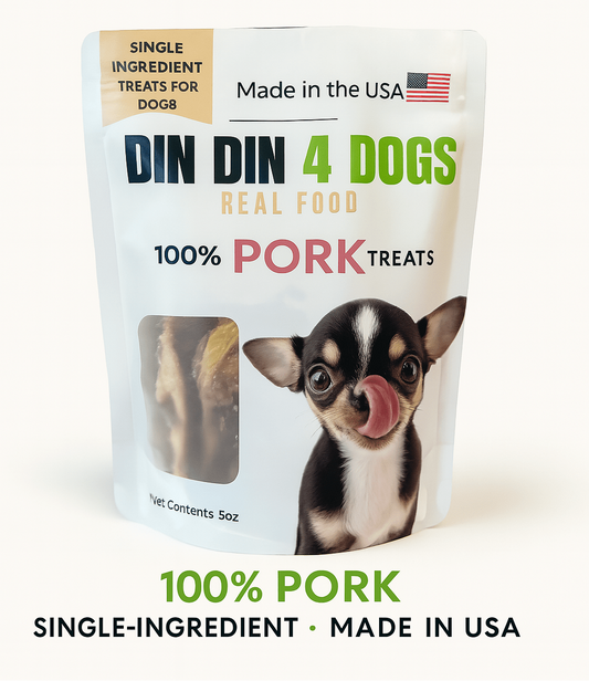 Friandises pour chiens 100 % porc, sachet de 142 g, ingrédient unique, riche en protéines