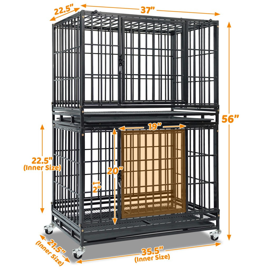 Niche pour chien robuste empilable de 37 pouces 371D04 