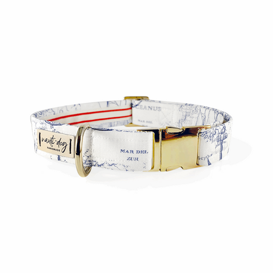 Collier pour chien Carta Marina Light Vintage Nautical Toile Buckle &amp; Martingale