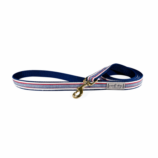 Laisse pour chien en ruban Oxford classique Chambray