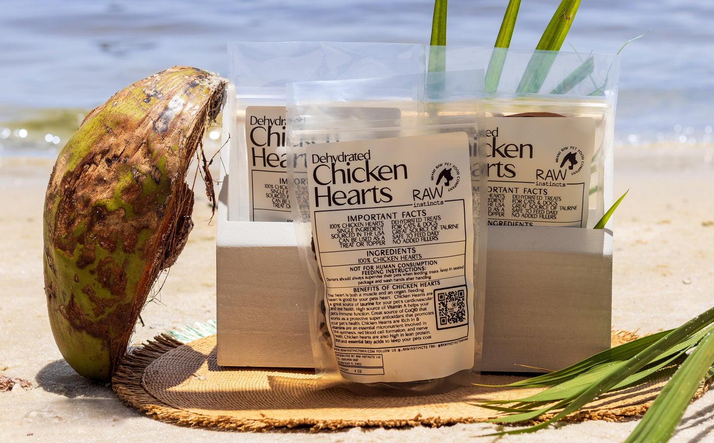 Cœurs de poulet déshydratés – 113 g | Raw Instincts | Friandise à base d'abats (ingrédient unique) pour chats et chiens