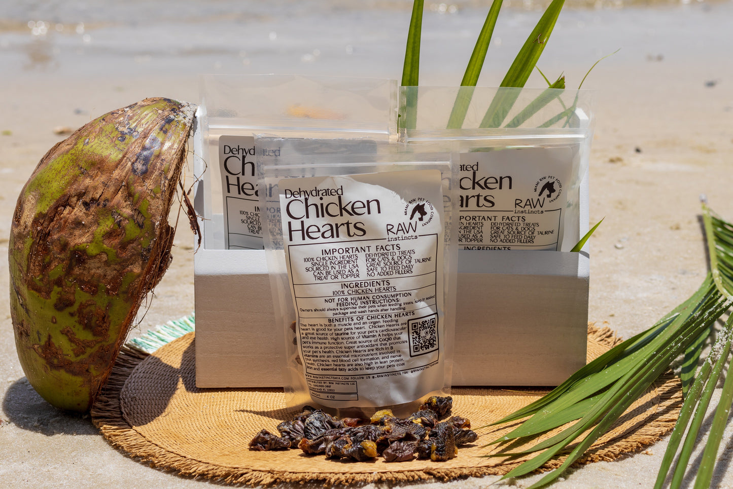 Cœurs de poulet déshydratés – 113 g | Raw Instincts | Friandise à base d'abats (ingrédient unique) pour chats et chiens
