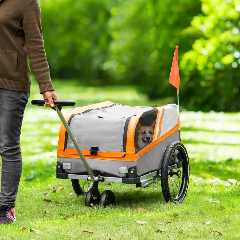 Remolque de bicicleta para mascotas, cochecito de viaje 2 en 1 