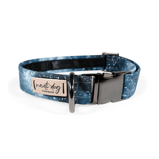 Collier pour chien à boucle et martingale inspirées des constellations astrologiques