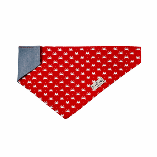 Bandana pour chien à motif crabe rouge du Maryland, style côtier, à enfiler sur le collier