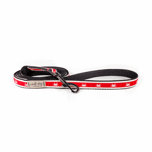 Laisse pour chien Crabby Red Maryland Crab Coastal Ribbon