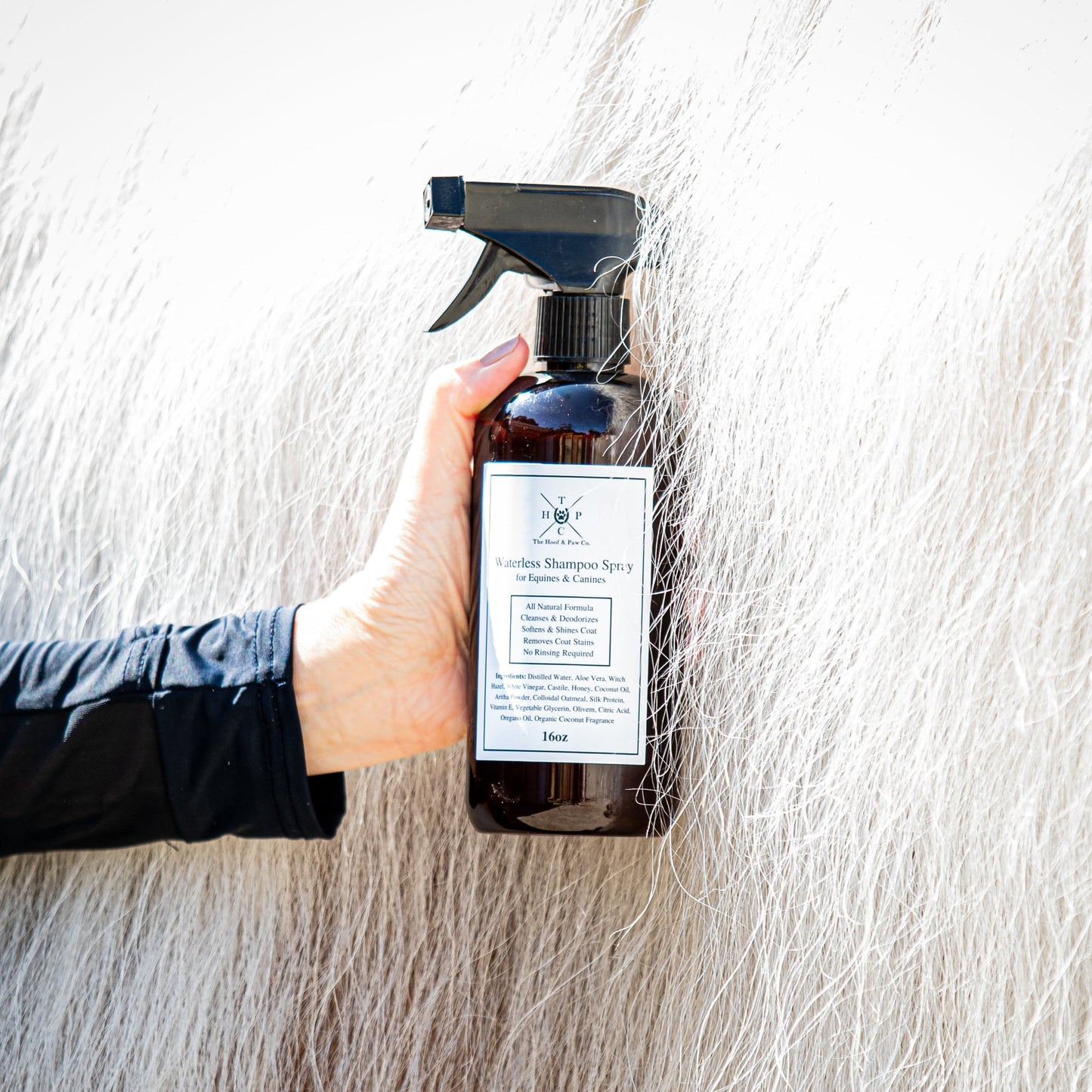 Champú en aerosol sin agua para perros y caballos - 16 oz