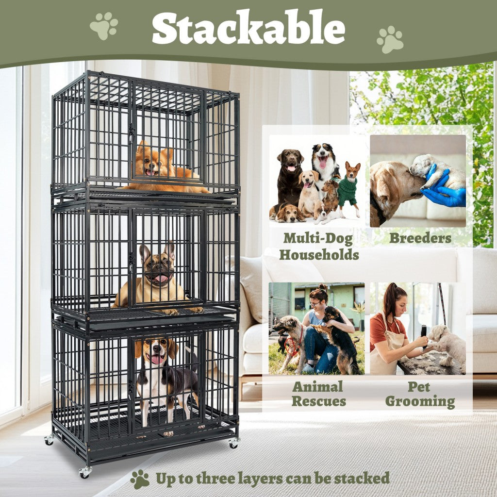 Niche pour chien robuste empilable de 37 pouces 371D04 