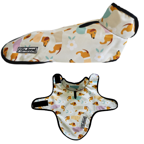 Manteau pour chien Teckels et Marguerites
