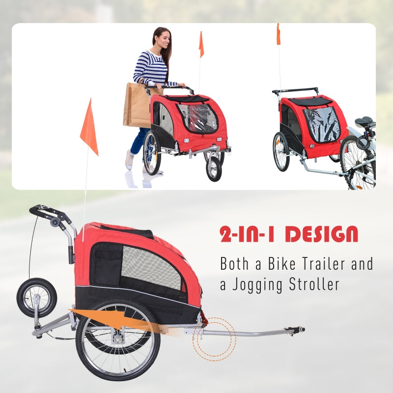 Remolque de bicicleta para perros con suspensión