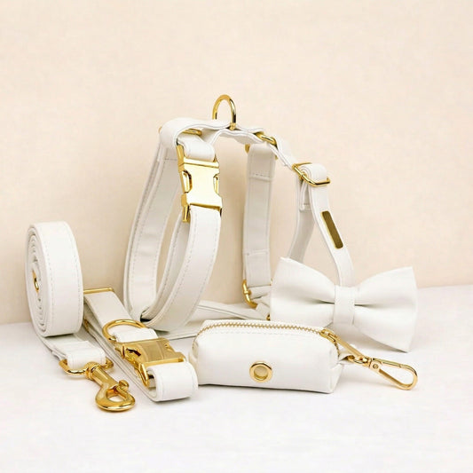 Ensemble classique personnalisé en cuir blanc