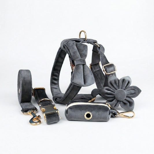 Ensemble classique personnalisé en velours gris foncé