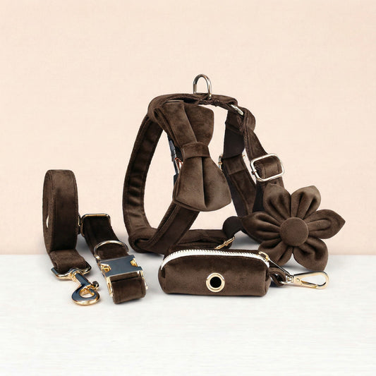 Ensemble classique personnalisé en velours marron foncé