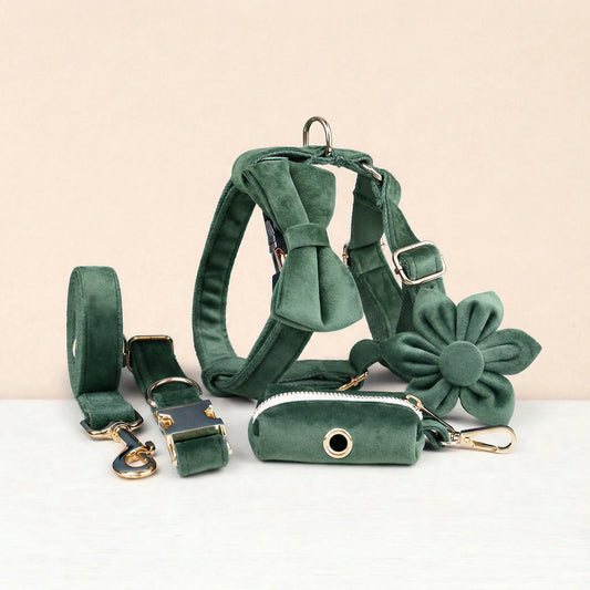 Ensemble classique personnalisé en velours vert forêt